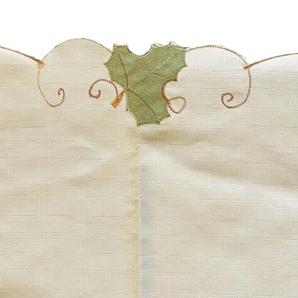 Thanksgiving Tablecloth 60x84 — Embroidered Autumn Leaves (Fall Harvest) - Picture 3 of 10